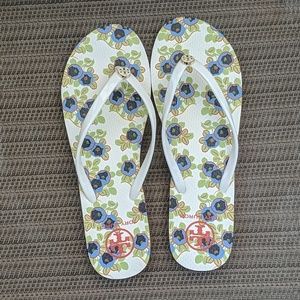 Tory Burch blueberry flip flops